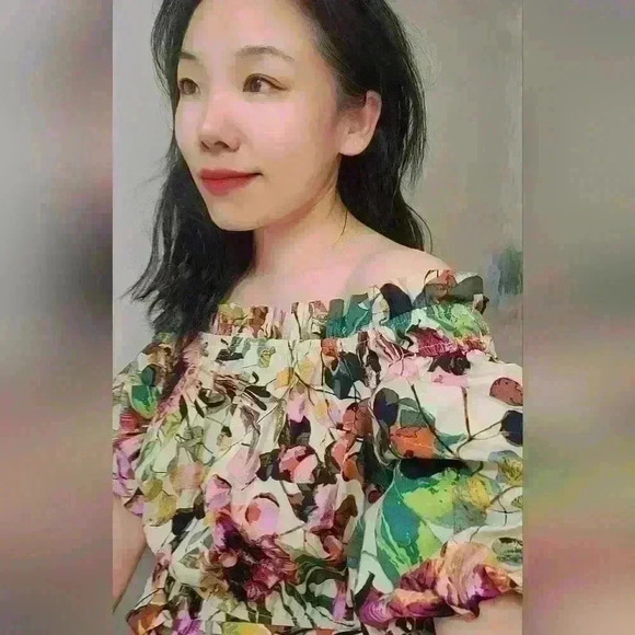 Lulu's She's the One Beige Floral Print Off-The-Shoulder Midi Dress size… - Picture 4 of 15